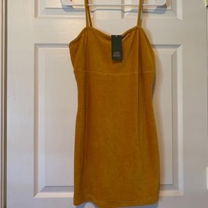 Mustard velvet bodycon dress (never worn)